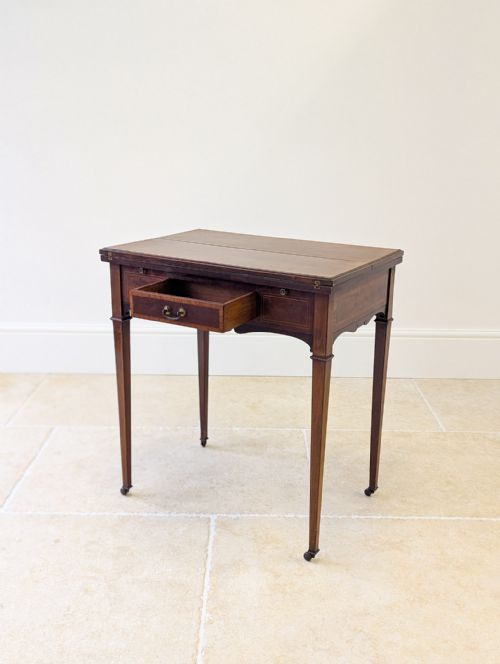 ANTIQUE EDWARDIAN MAHOGANY CHESS CARD GAMES TABLE C1910 - ADDITIONAL PHOTO 15