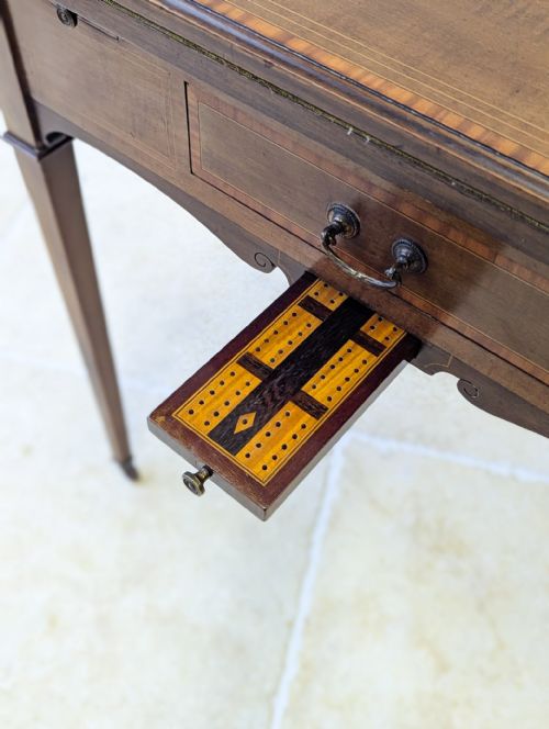 ANTIQUE EDWARDIAN MAHOGANY CHESS CARD GAMES TABLE C1910 - ADDITIONAL PHOTO 17