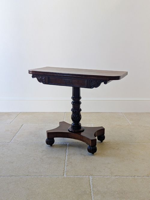 Antique William IV Mahogany Fold-over Tea Table C.1830