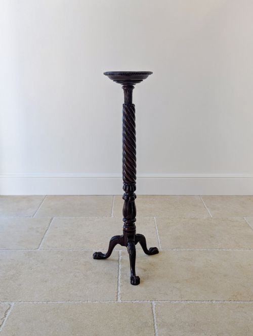 Antique Victorian Chippendale Revival Mahogany Torchère C.1880