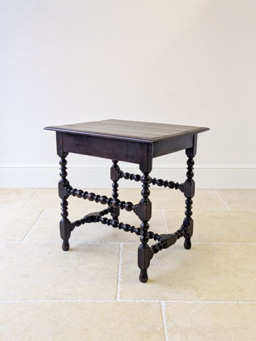 Antique Charles II Oak Bobbin-turned Side Table C.1680