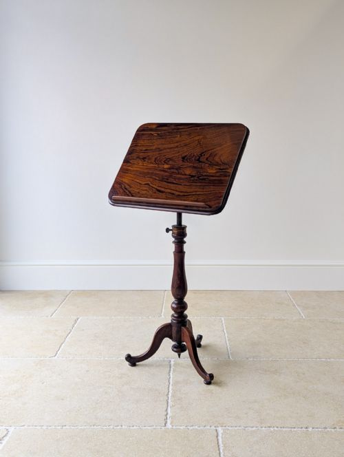 Antique William IV Rosewood Reading Stand & Occasional Table C.1830