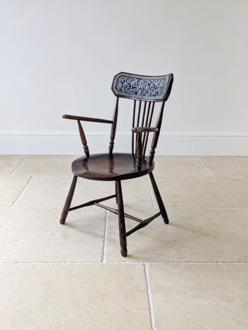 Antique Victorian Elm & Beech Arts & Crafts Windsor Chair C.1895