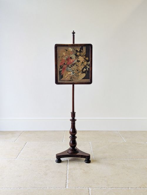 Antique William IV Rosewood Pole Screen C.1830