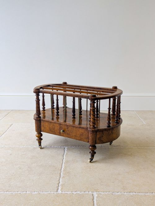 Antique Victorian Burr Walnut Canterbury C.1870