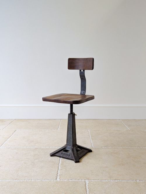 Early 20th Century Singer Cast Iron & Elm Machinist’s Chair C.1930