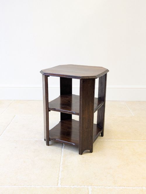Antique Oak Shelved Octagonal Side Table C.1920