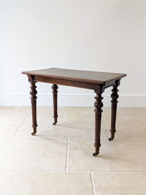 Antique Victorian Converted Burr Walnut Writing Table c.1870
