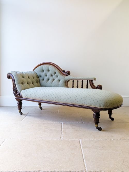 Antique Victorian Mahogany Chaise Longue C.1860