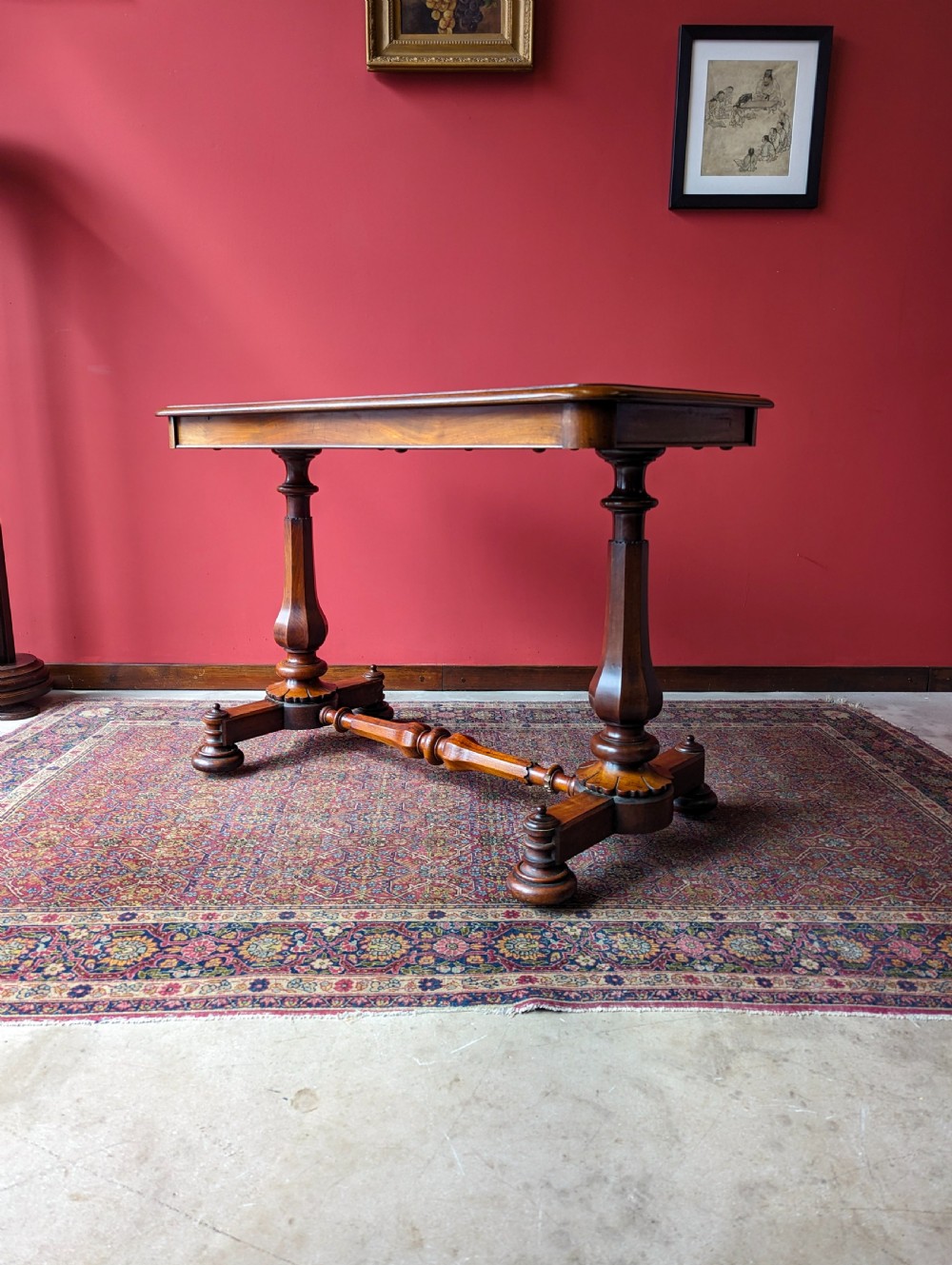 Antique William IV Mahogany Library Table / Writing Table / Desk View VI
