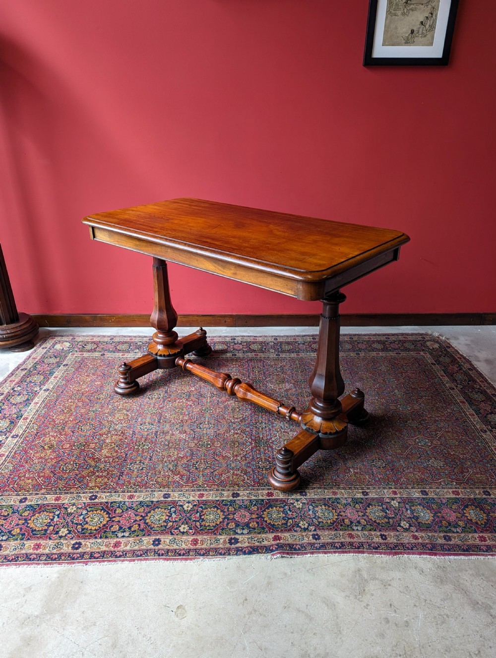 Antique William IV Mahogany Library Table / Writing Table / Desk View VII