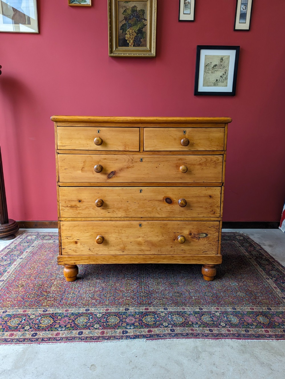 Large Antique Victorian Pine Chest of Drawers View II