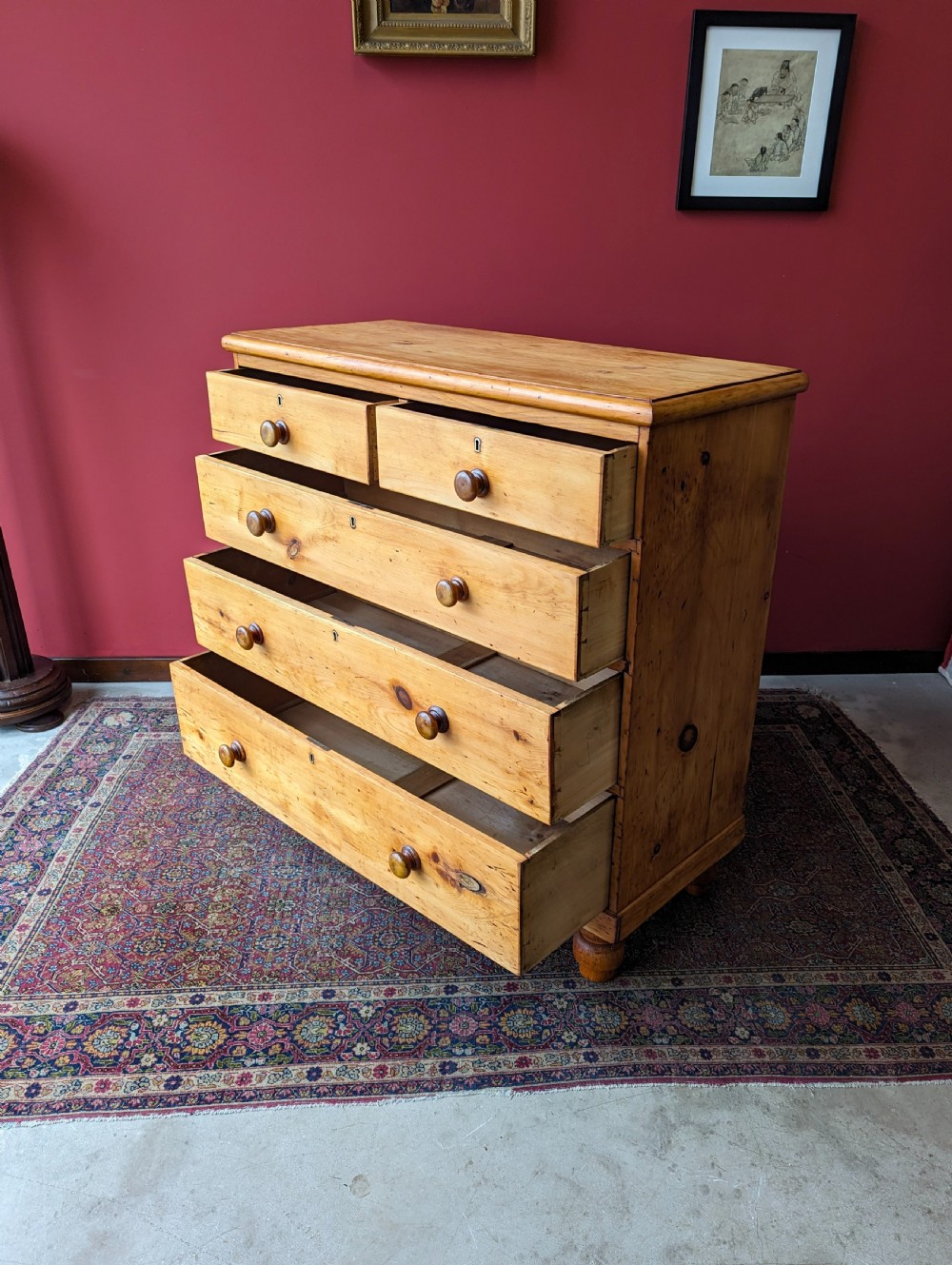 Large Antique Victorian Pine Chest of Drawers View III