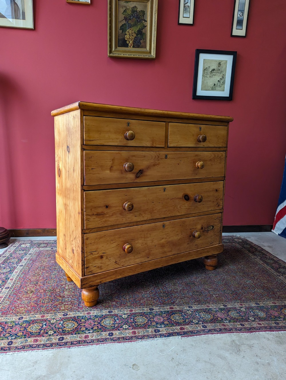 Large Antique Victorian Pine Chest of Drawers View IV