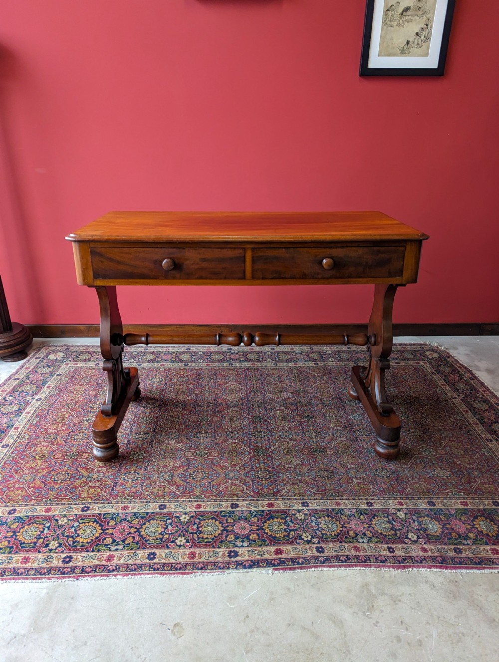 Antique 19th Century Mahogany Partners Style Library Table / Writing Table View II