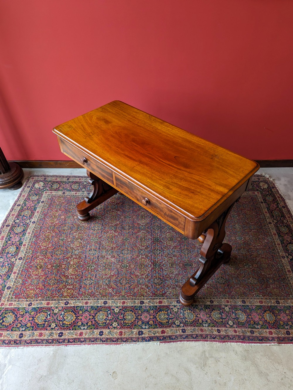 Antique 19th Century Mahogany Partners Style Library Table / Writing Table View IV