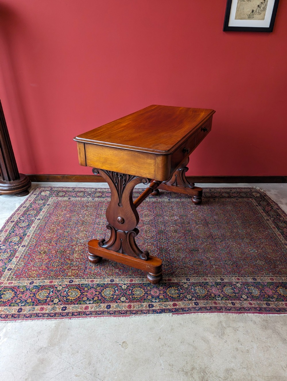 Antique 19th Century Mahogany Partners Style Library Table / Writing Table View VI
