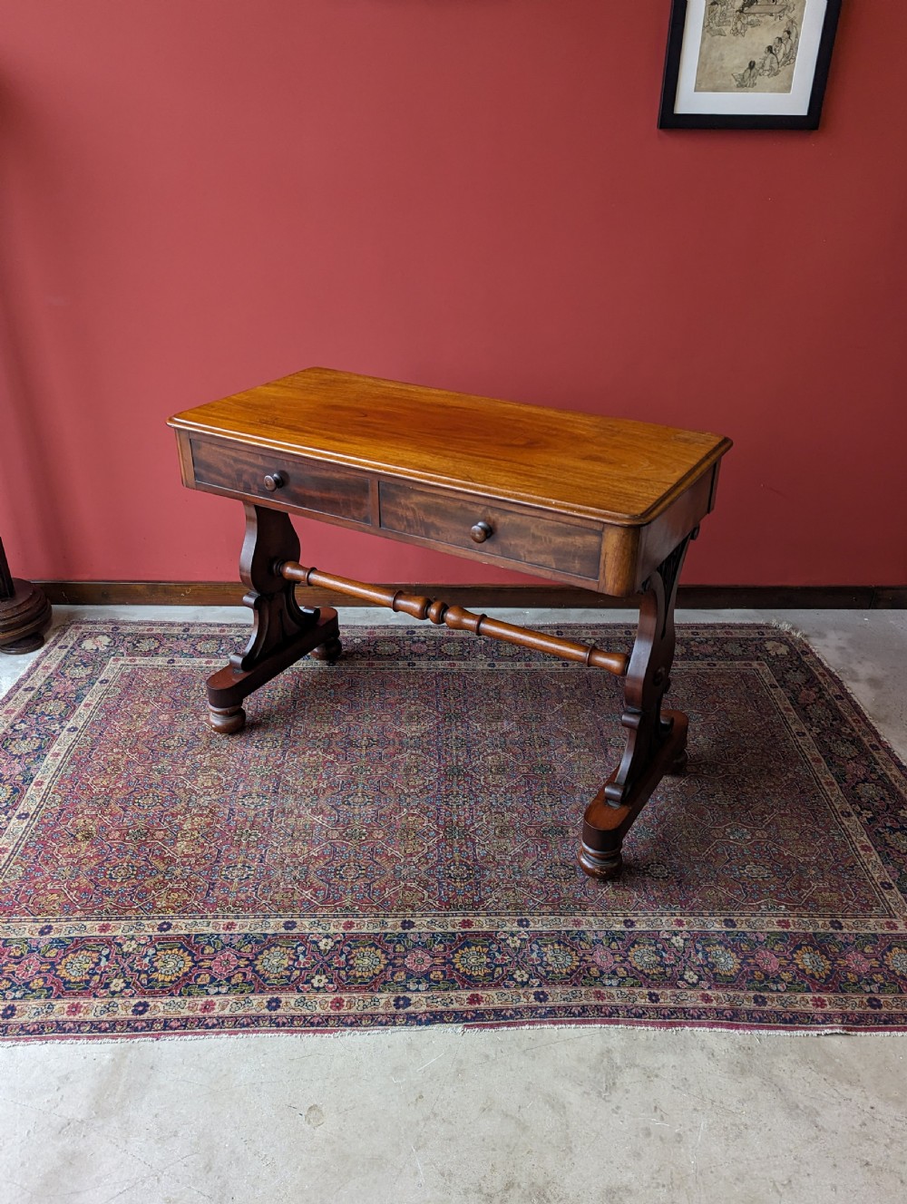 Antique 19th Century Mahogany Partners Style Library Table / Writing Table View VII