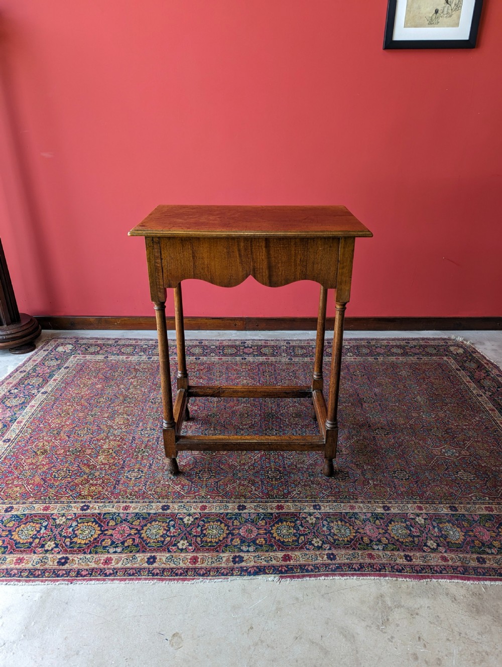Antique Early 19th Century Georgian Walnut Side Table with Drawer View II