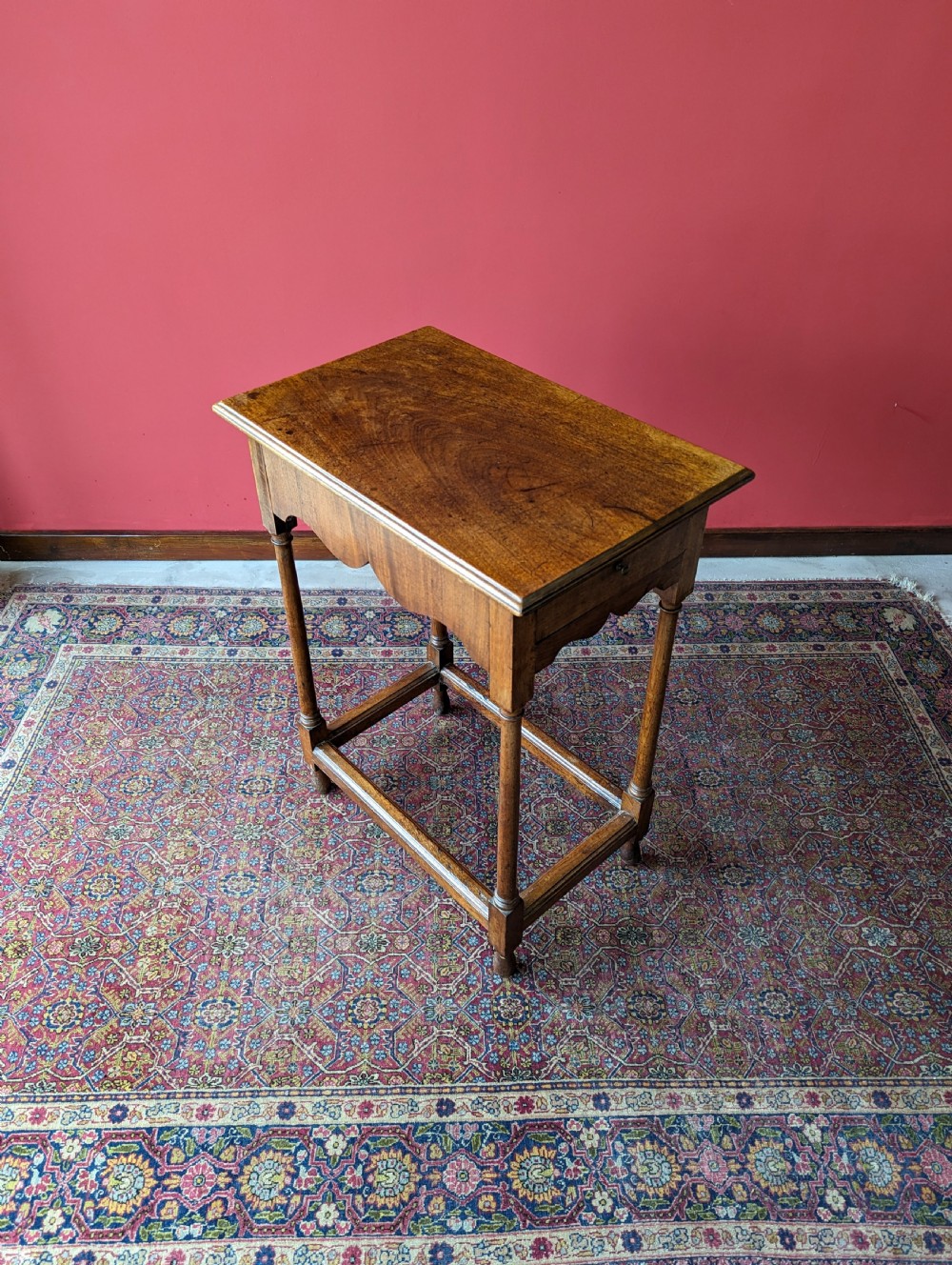 Antique Early 19th Century Georgian Walnut Side Table with Drawer View III