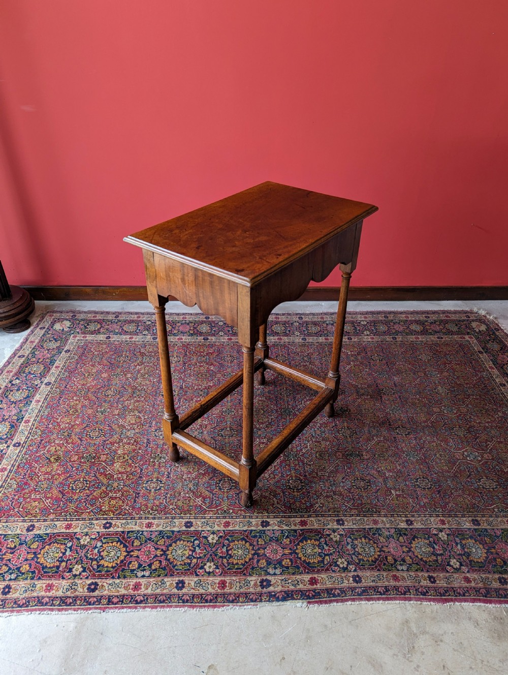 Antique Early 19th Century Georgian Walnut Side Table with Drawer View VI