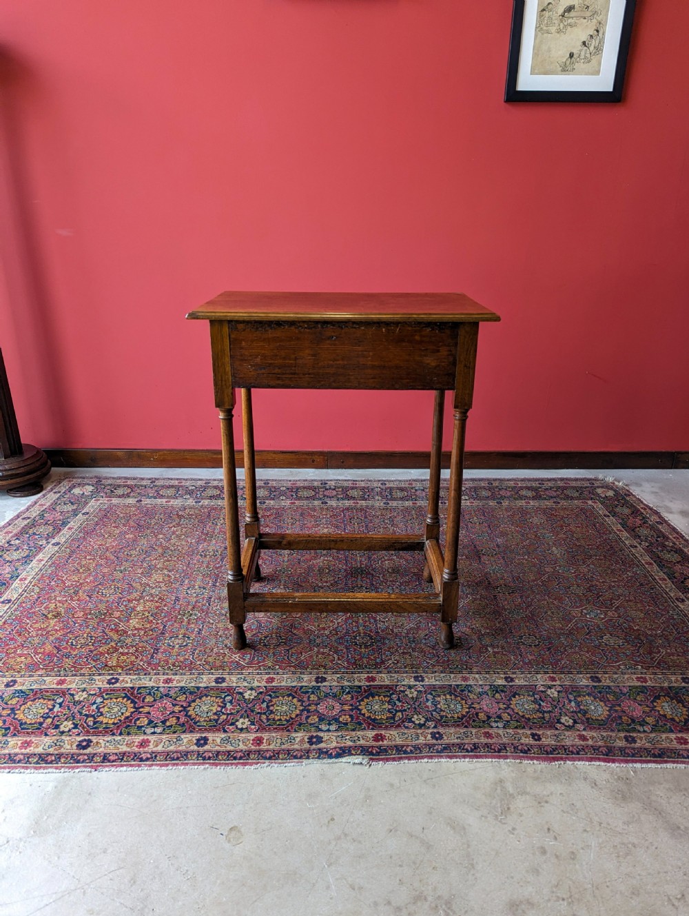 Antique Early 19th Century Georgian Walnut Side Table with Drawer View VII