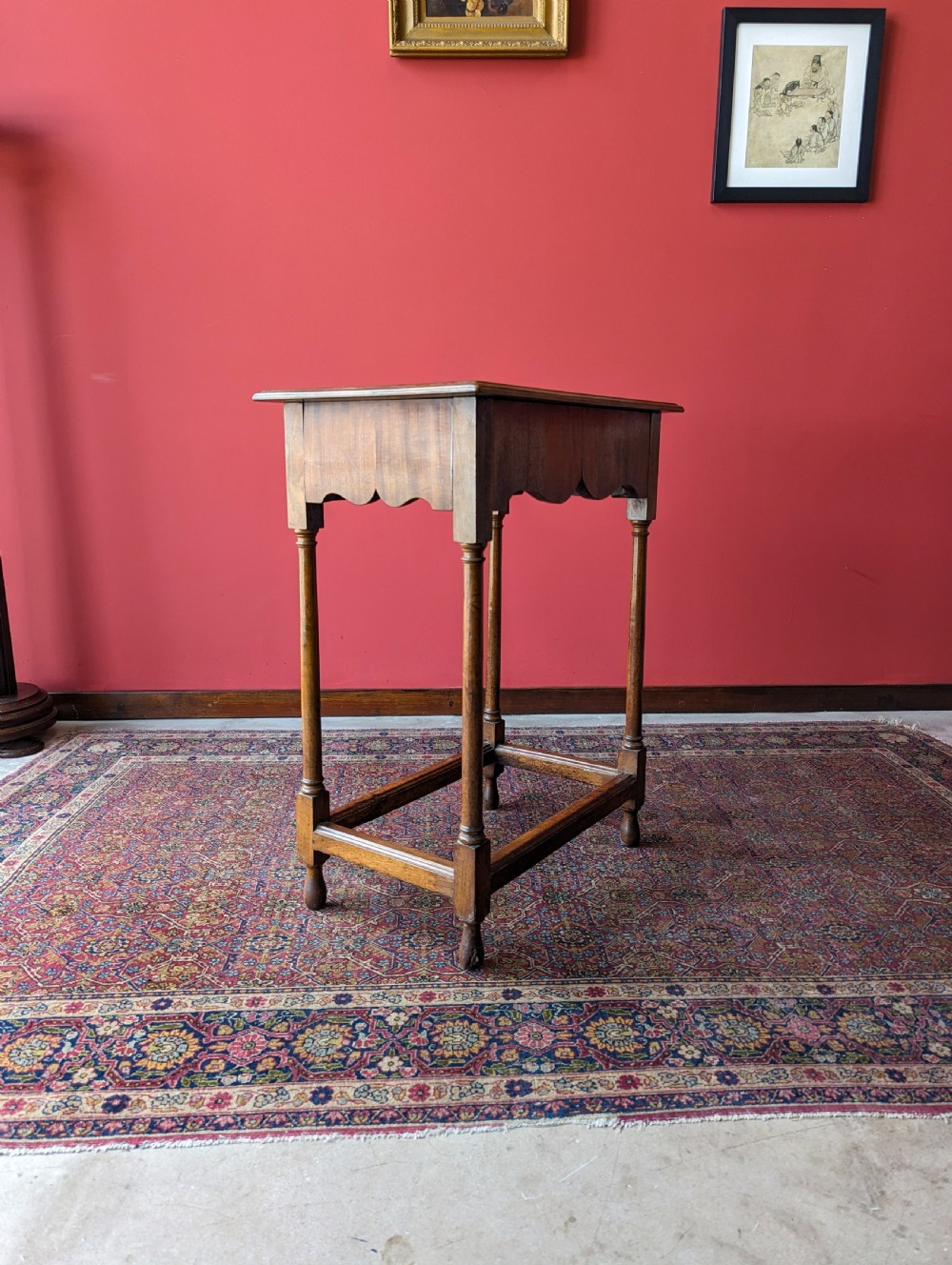 Antique Early 19th Century Georgian Walnut Side Table with Drawer View IX