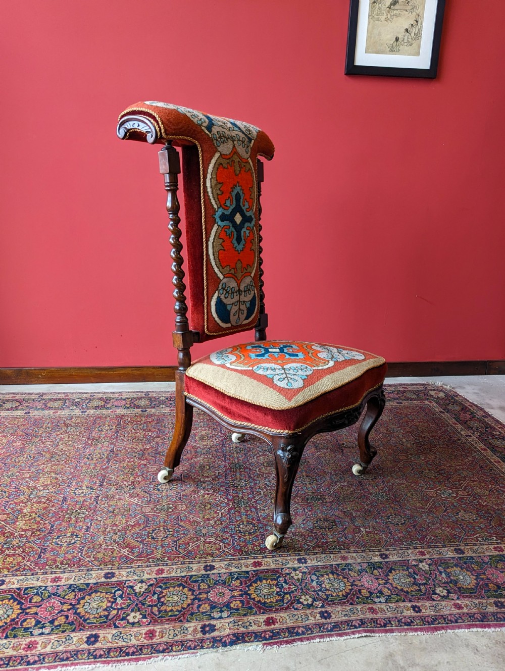 Antique Victorian Mahogany Prayer Chair / Prie Dieu View IV