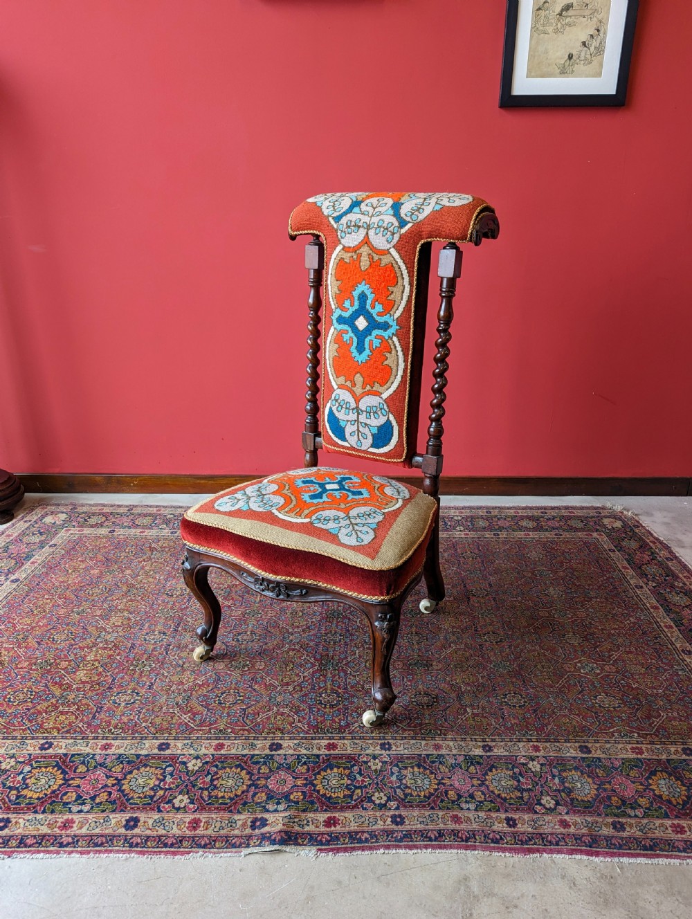 Antique Victorian Mahogany Prayer Chair / Prie Dieu View VII