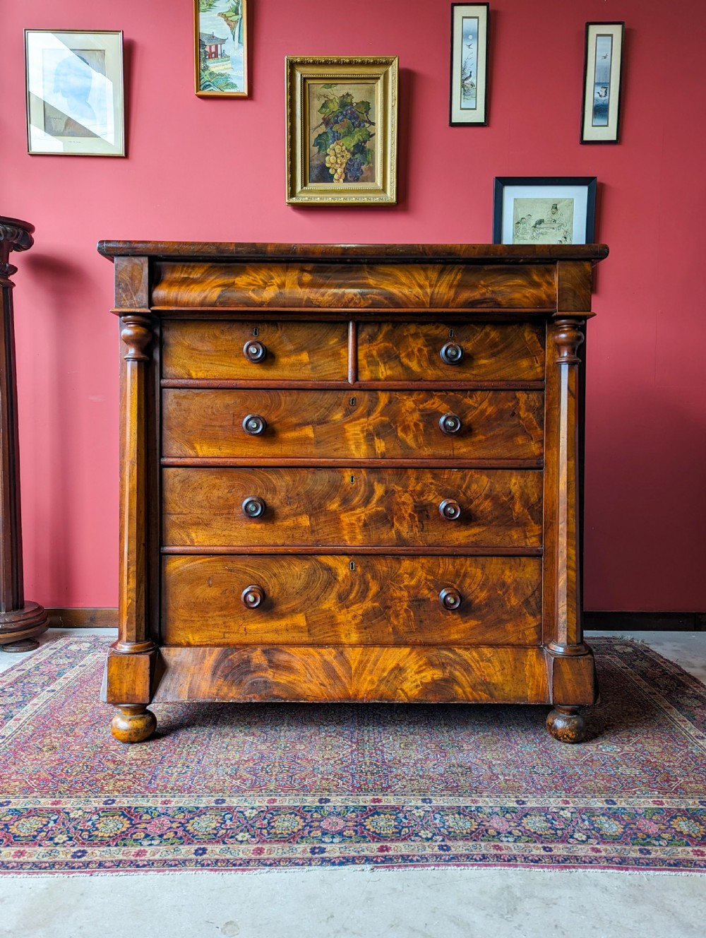 Antique Victorian Mahogany Scotch Chest / Large Chest of Drawers