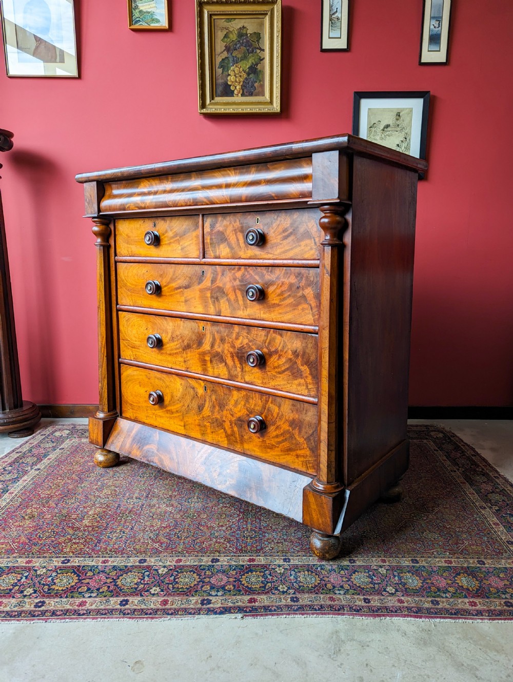Antique Victorian Mahogany Scotch Chest / Large Chest of Drawers View II