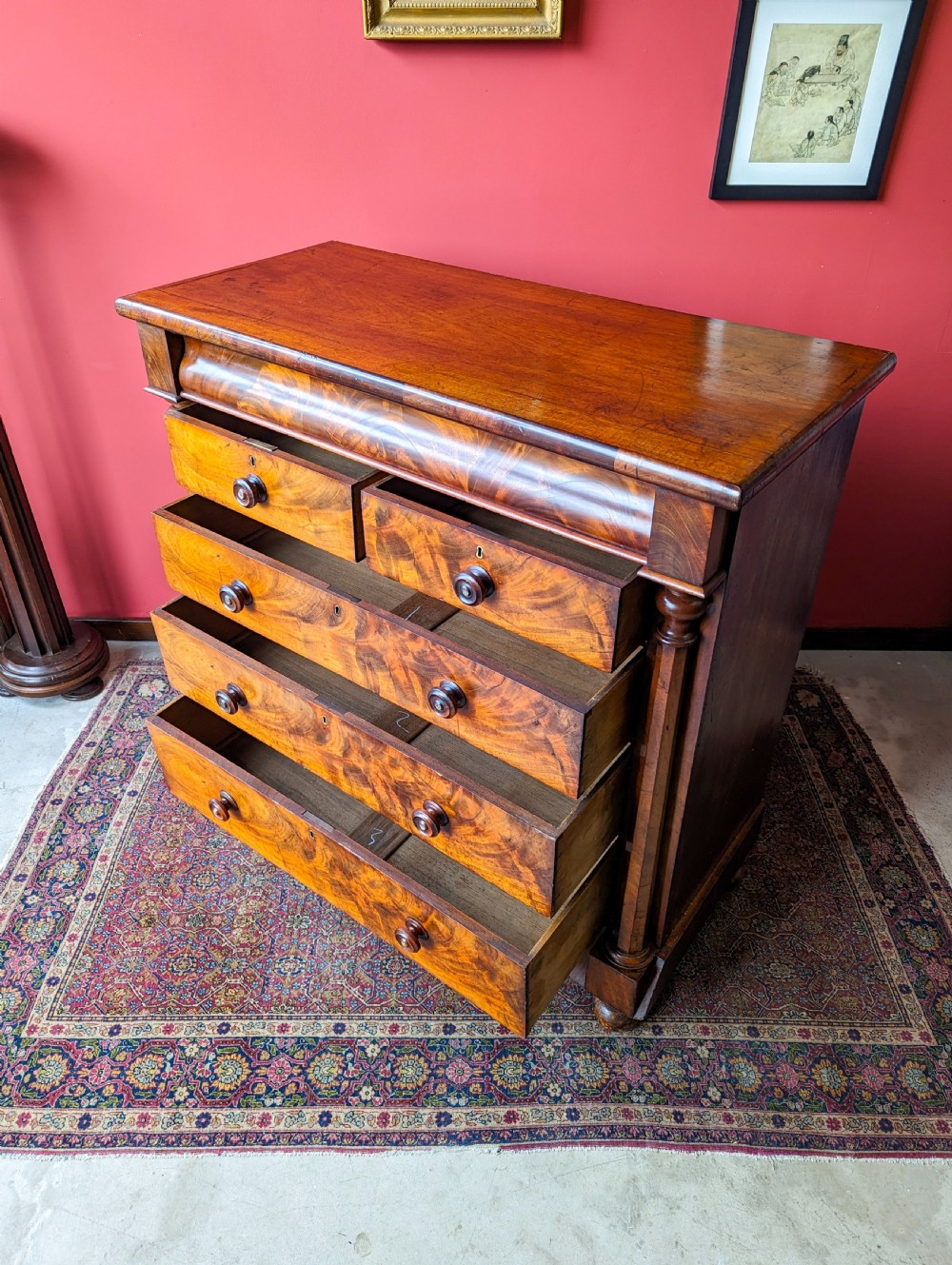 Antique Victorian Mahogany Scotch Chest / Large Chest of Drawers View III