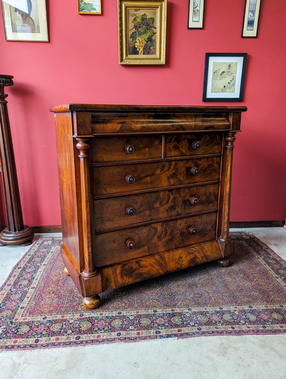 Antique Victorian Mahogany Scotch Chest / Large Chest of Drawers View V