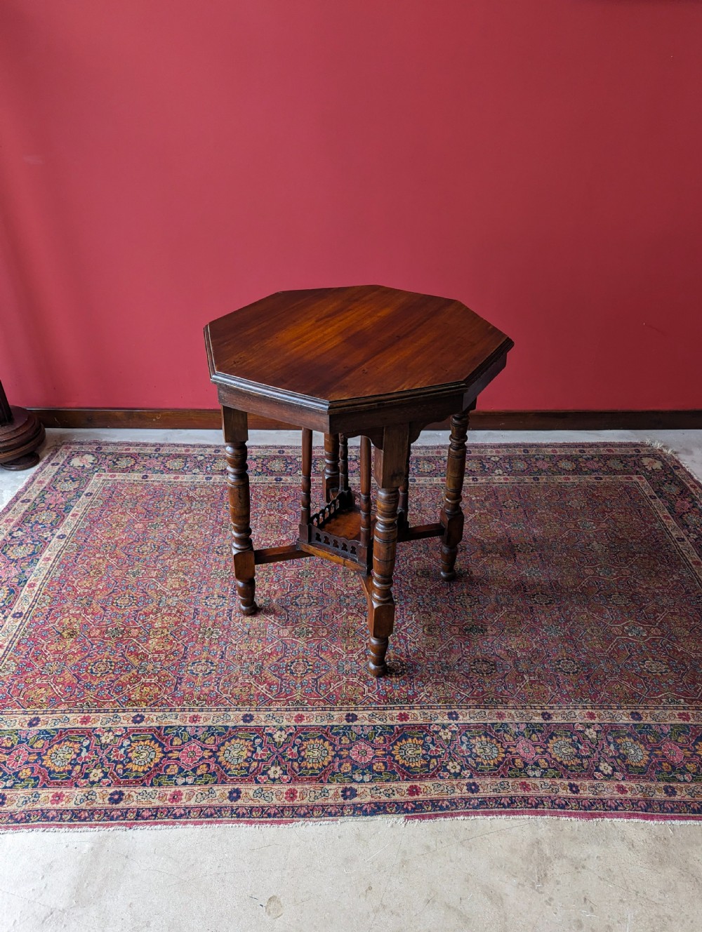Antique Edwardian Mahogany Octagonal Occasional Table View VI