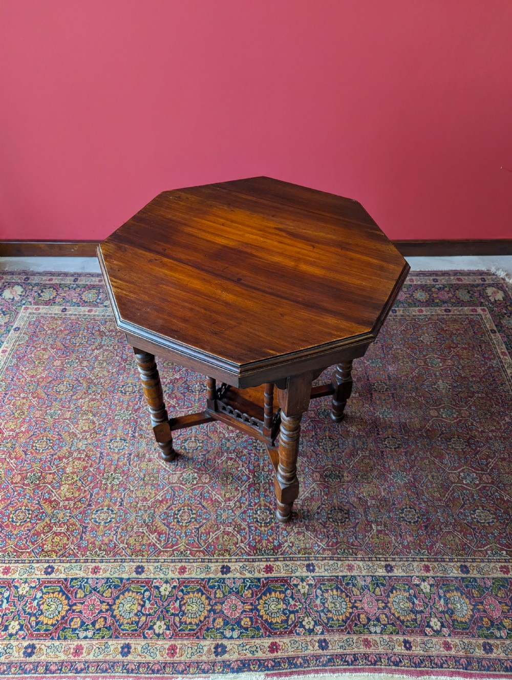 Antique Edwardian Mahogany Octagonal Occasional Table View VII