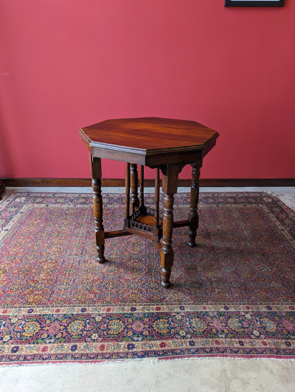 Antique Edwardian Mahogany Octagonal Occasional Table View VIII