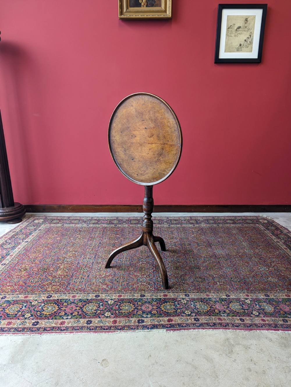 Antique 19th Century Mahogany Tilt Top Spider Leg Wine Table / Occasional Table View II