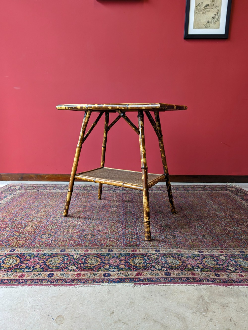 Antique Victorian Bamboo Two Tier Side Table View II