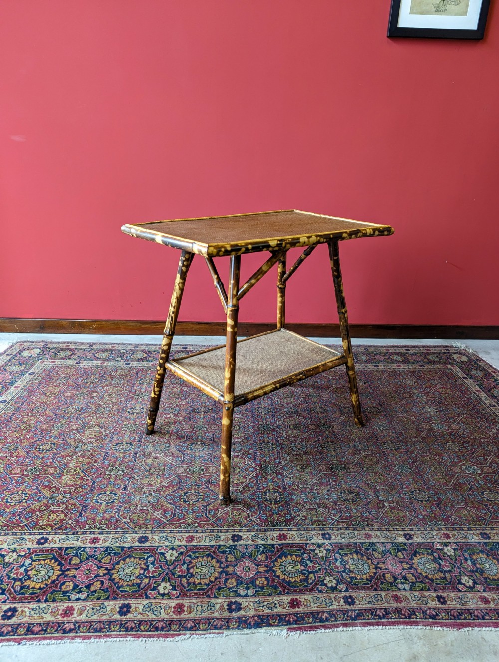 Antique Victorian Bamboo Two Tier Side Table View III