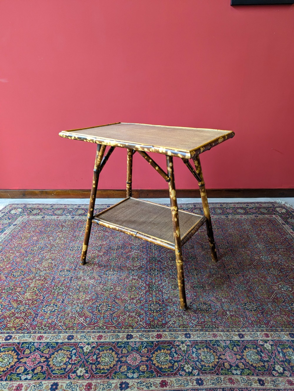 Antique Victorian Bamboo Two Tier Side Table View VIII
