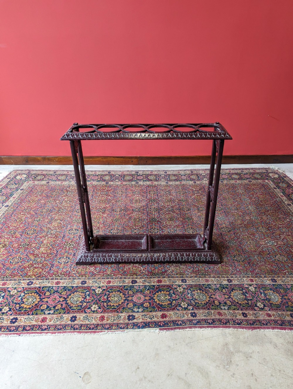 Antique Victorian Cast Iron Stick Stand View II