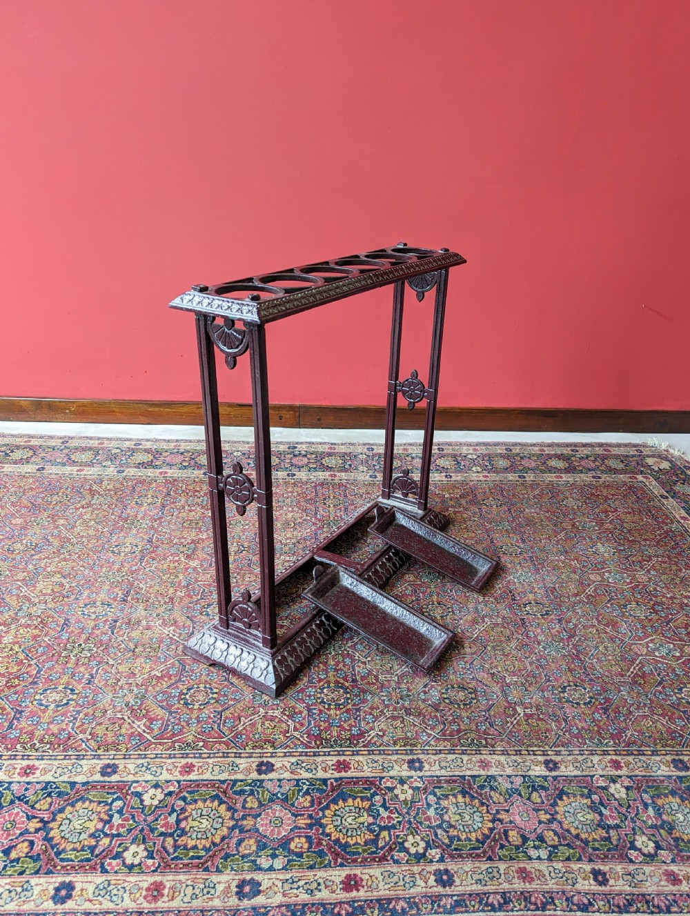 Antique Victorian Cast Iron Stick Stand View VI