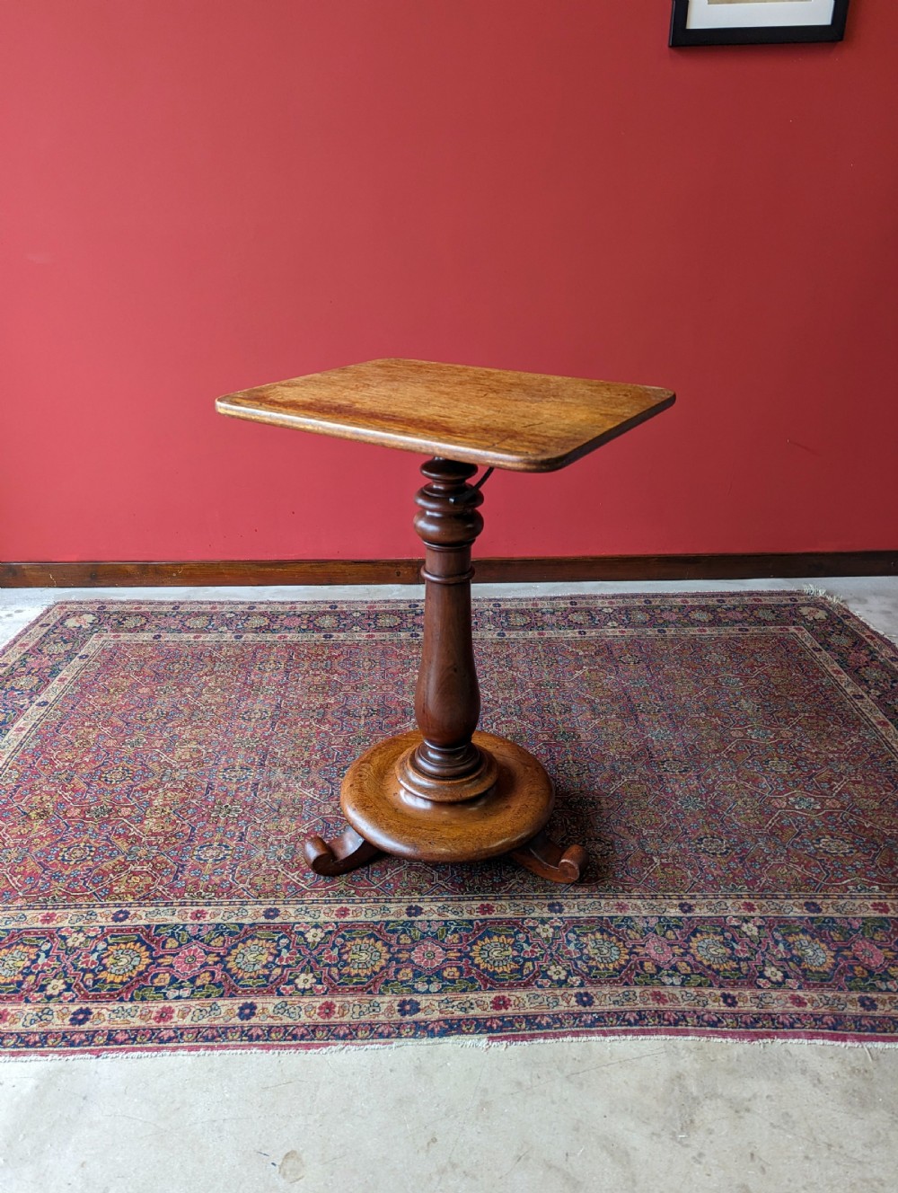 Antique Victorian Rise & Fall Mahogany Reading Table / Music Stand / Side Table View II