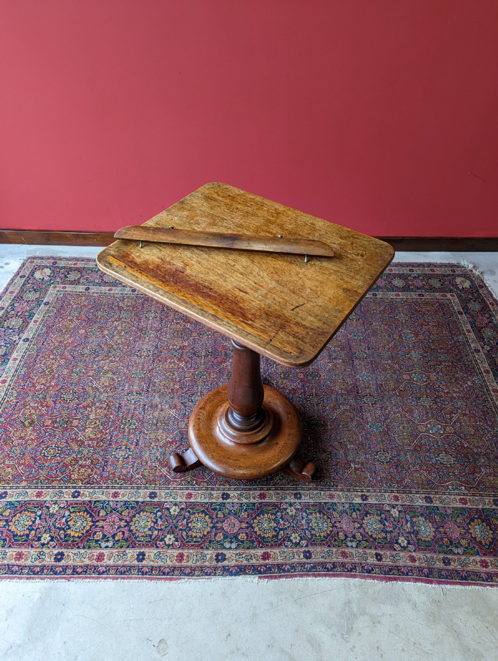 Antique Victorian Rise & Fall Mahogany Reading Table / Music Stand / Side Table View VIII