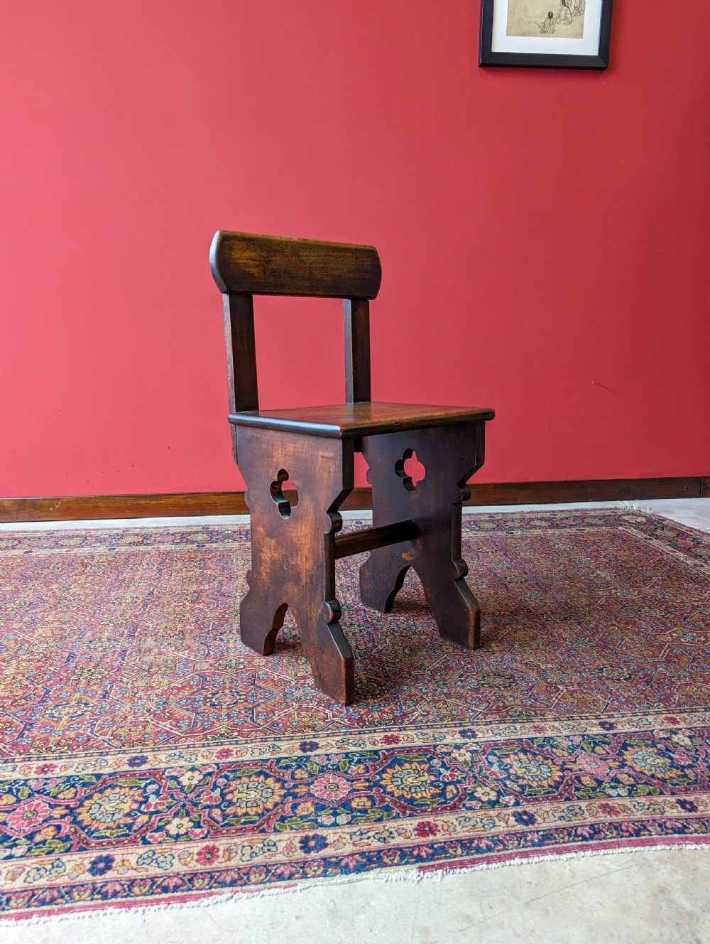 Antique Oak Arts & Crafts Diminutive Hall Chair View II