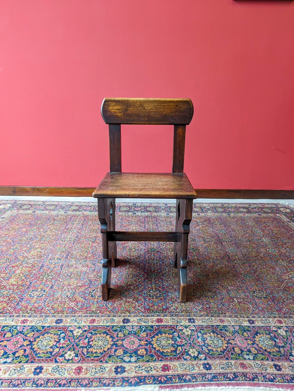 Antique Oak Arts & Crafts Diminutive Hall Chair View III