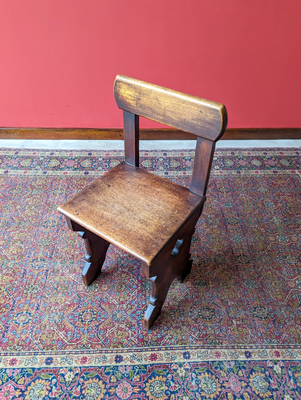 Antique Oak Arts & Crafts Diminutive Hall Chair View IV