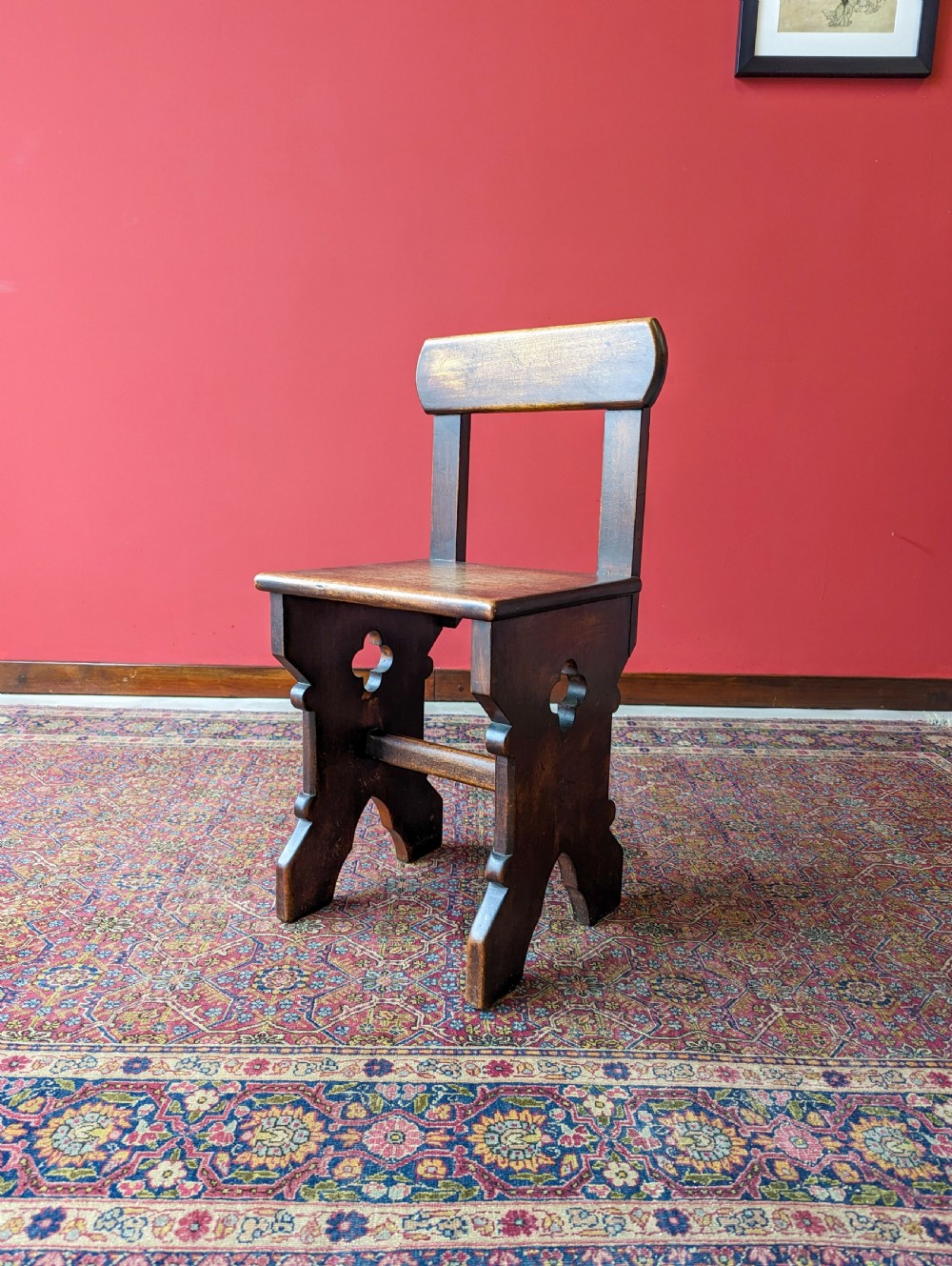 Antique Oak Arts & Crafts Diminutive Hall Chair View VI