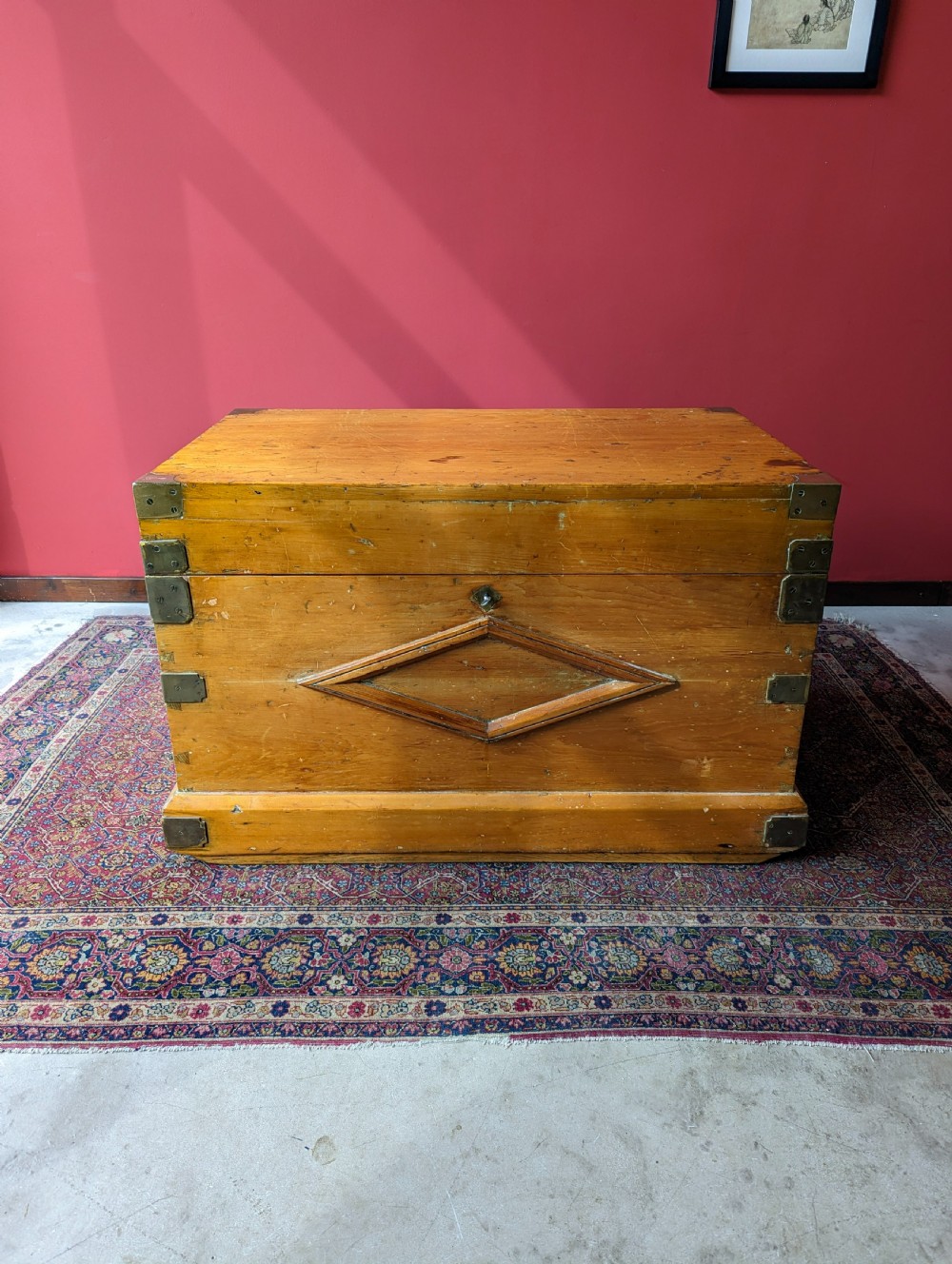 Large Antique Victorian Sea Captain's Chest Circa 1893 View III
