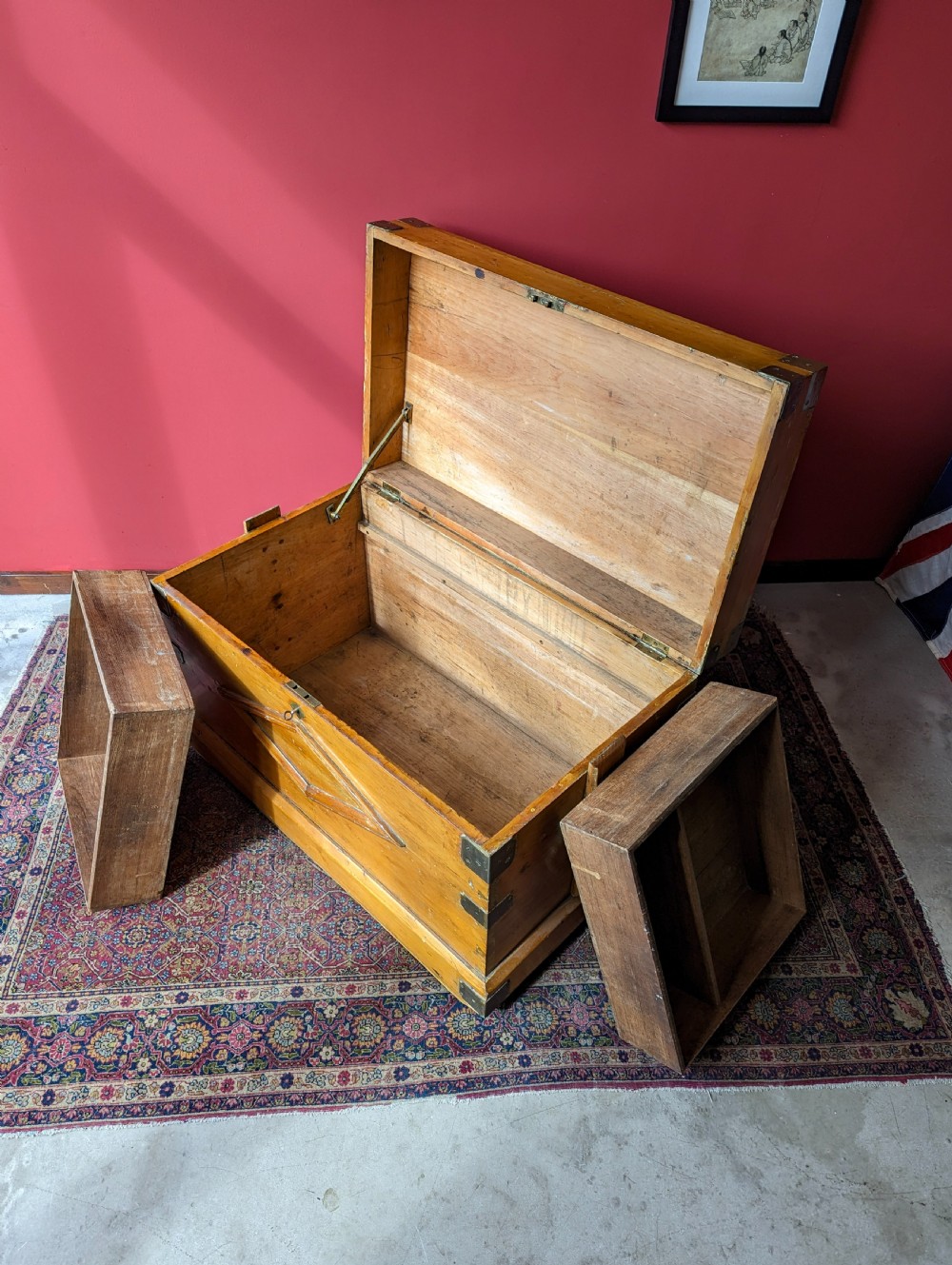 Large Antique Victorian Sea Captain's Chest Circa 1893 View VI